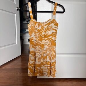 Reformation Orange Printed Mini Dress